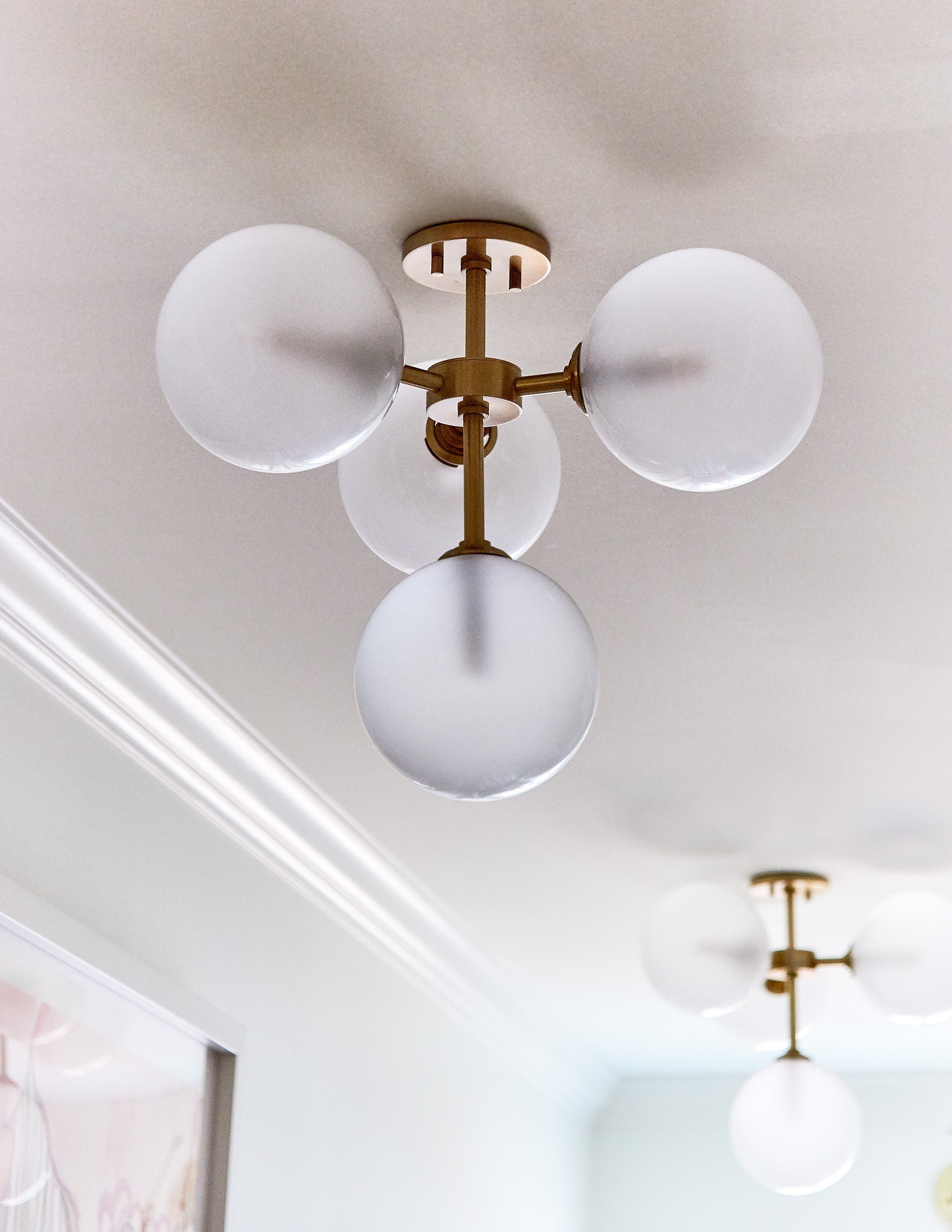 Mitzi Ashleigh 4-Bulb Semi-Flush Ceiling Light with Opal Matte Glass, Dimmable & UL Damp Rated, 20.25" W