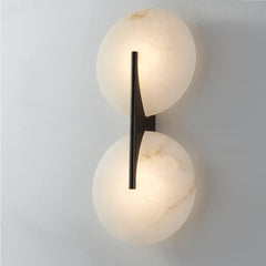 Asteria Large Dimmable Wall Sconce by Corbett Lighting, Alabaster Shade, 1650 Lumens, 3000K