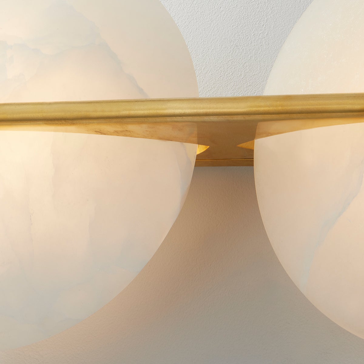 Asteria Large Dimmable Wall Sconce by Corbett Lighting, Alabaster Shade, 1650 Lumens, 3000K