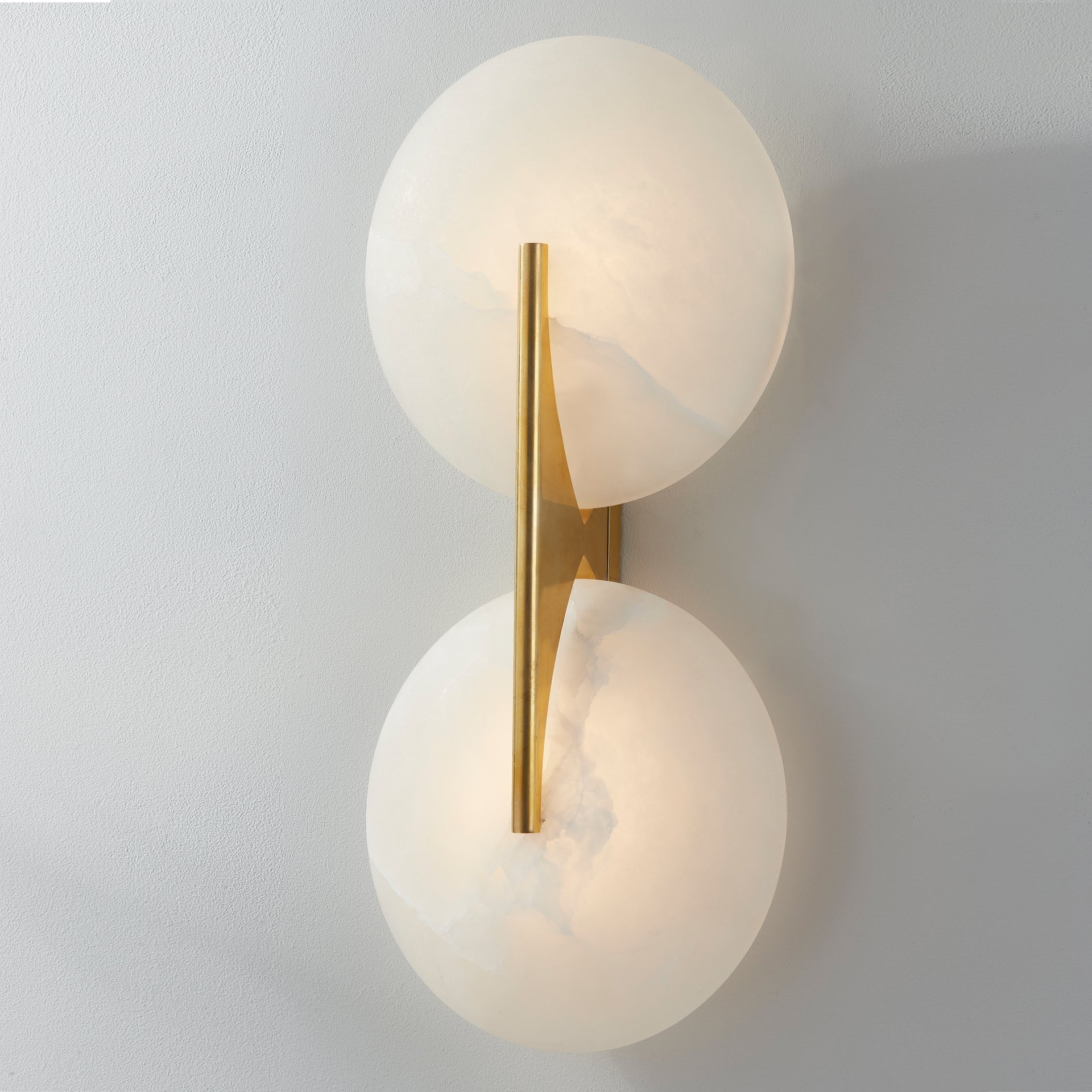 Asteria Large Dimmable Wall Sconce by Corbett Lighting, Alabaster Shade, 1650 Lumens, 3000K