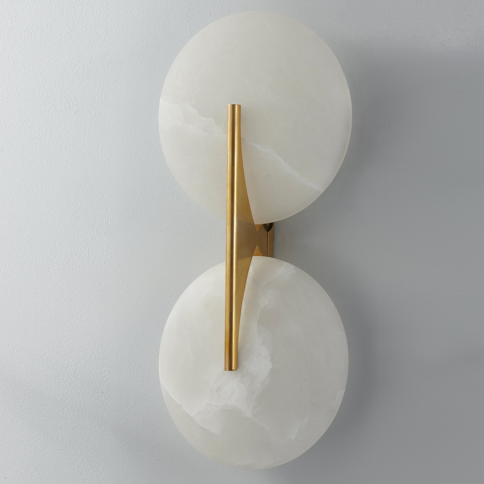 Asteria Large Dimmable Wall Sconce by Corbett Lighting, Alabaster Shade, 1650 Lumens, 3000K