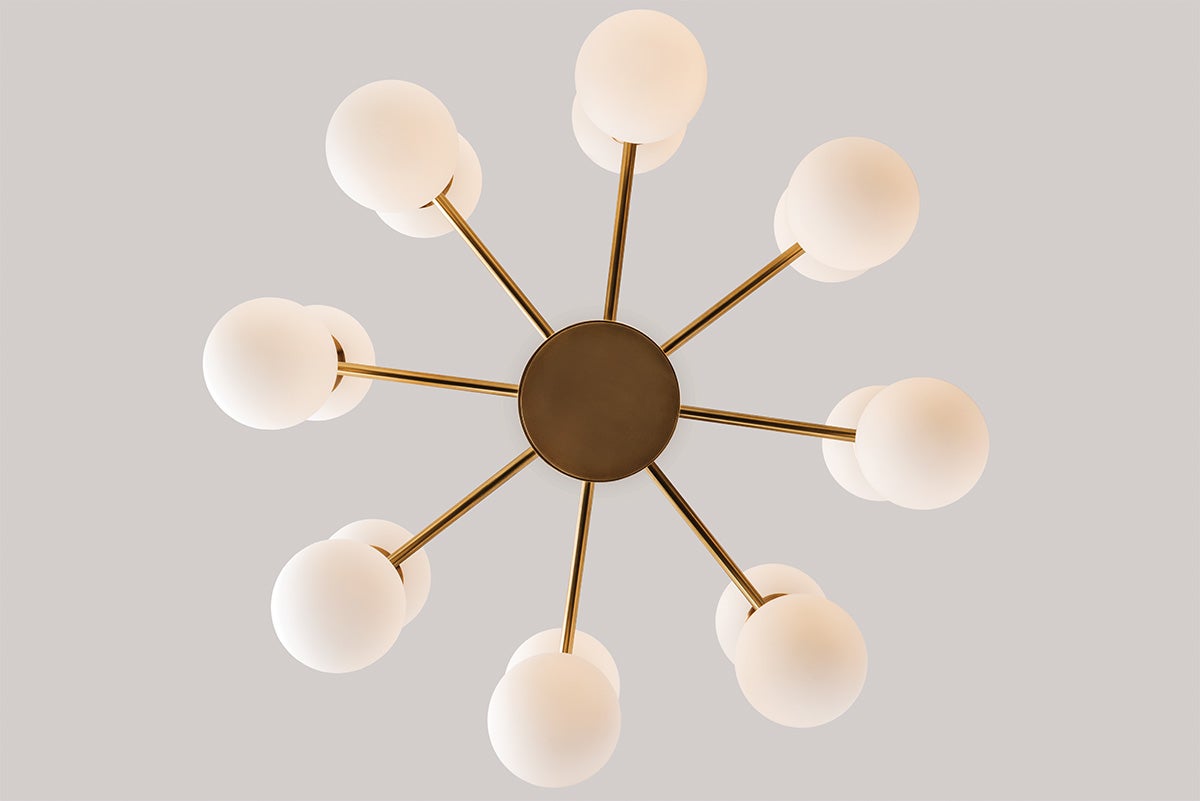 Astoria 16-Light Chandelier by Hudson Valley Lighting, Aged Brass Finish, Dimmable, Adjustable Height