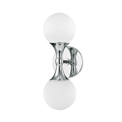 Astoria Sconce 13.5"H by Hudson Valley Lighting - Elegant Wall Light with Opal Matte Glass Shade, Aged Brass and Polished Chrome Finish