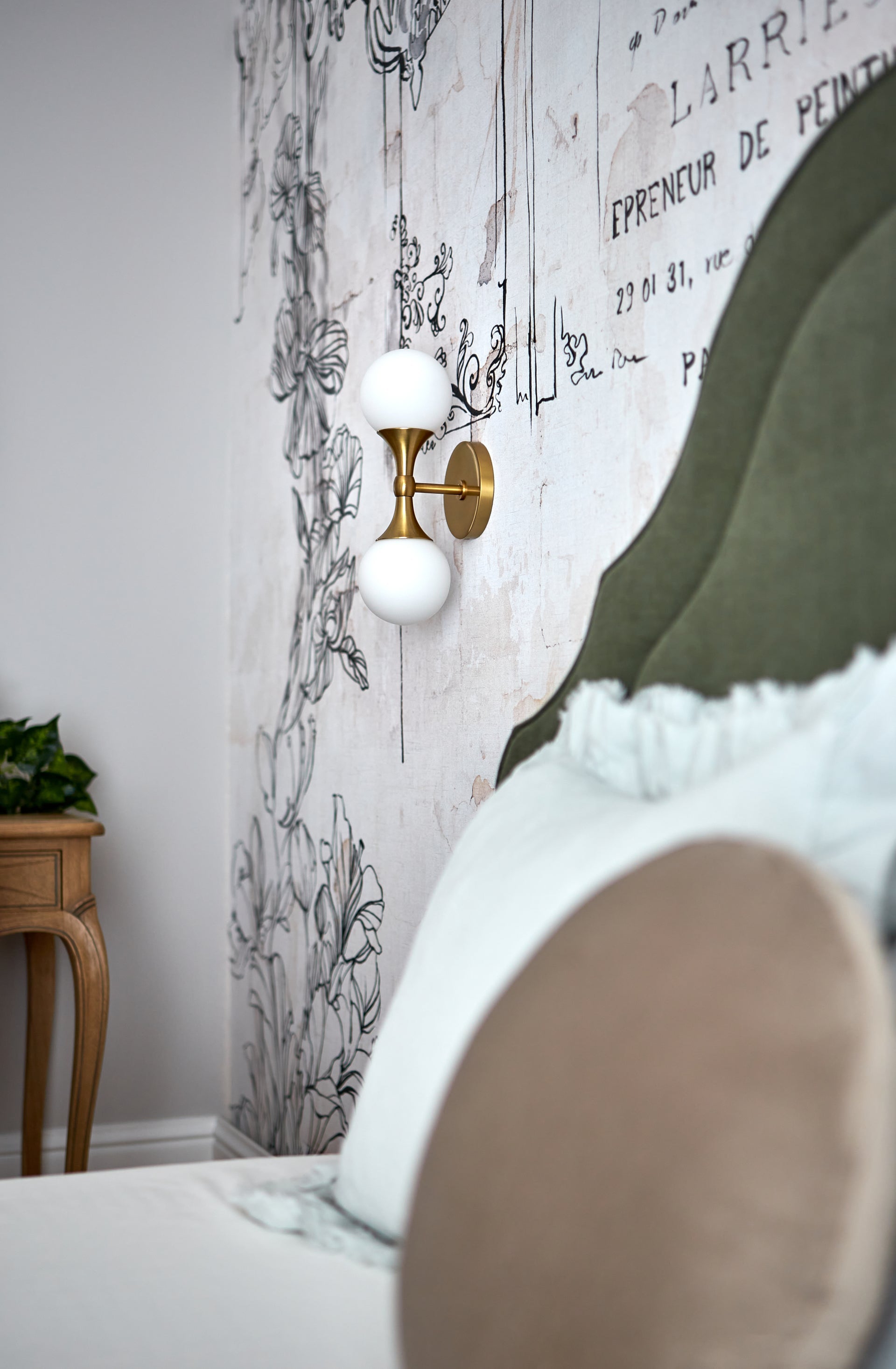 Astoria Sconce 13.5"H by Hudson Valley Lighting - Elegant Wall Light with Opal Matte Glass Shade, Aged Brass and Polished Chrome Finish