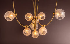 Astraia Vintage Brass Chandelier by Corbett Lighting - 9 Light Celestial Design, 43" x 66.75