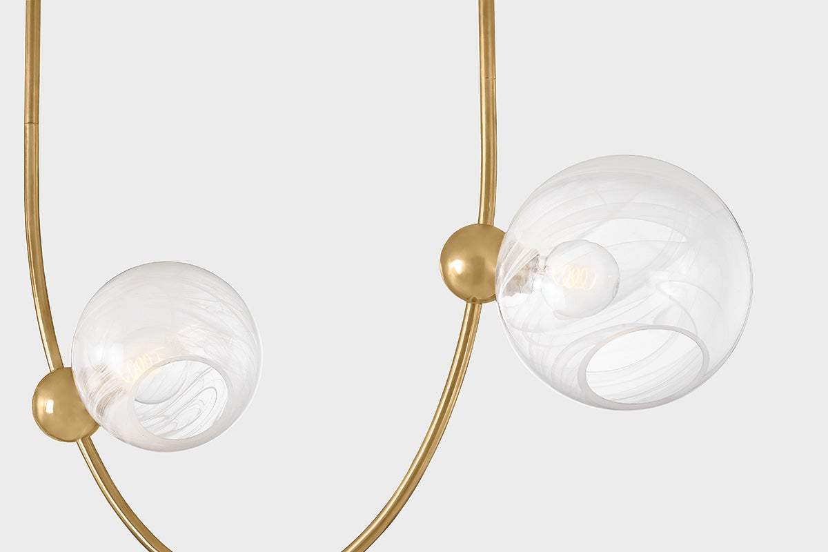 Astraia Vintage Brass Chandelier by Corbett Lighting - 9 Light Celestial Design, 43" x 66.75