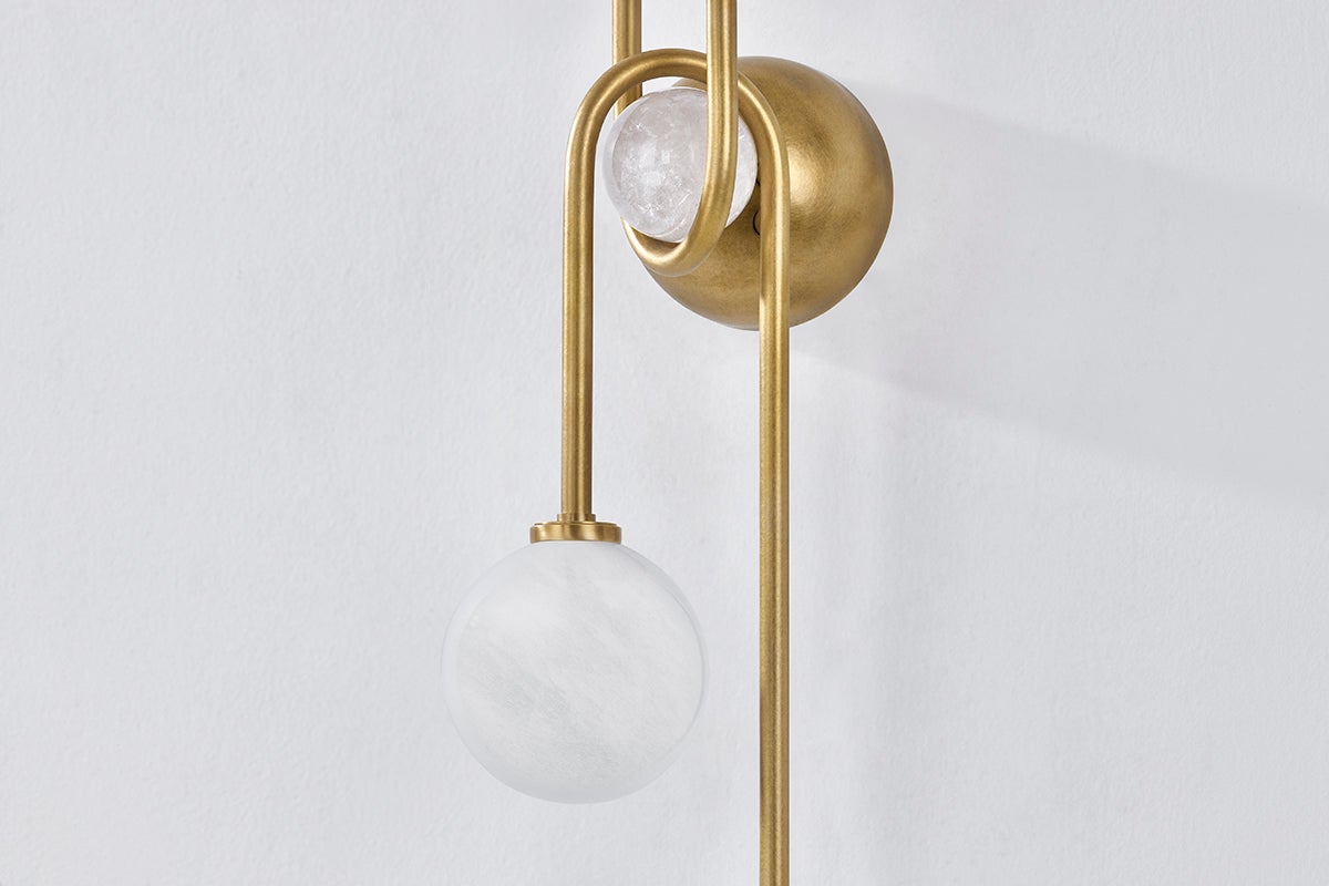 Astro Sconce 36.75" Height by Corbett Lighting - Vintage Brass Finish, Art Deco Design, Dimmable, ETL Listed