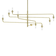 Atelier 8-Light Chandelier by SONNEMAN with Dimming Capability, Satin Black & Brass Finish