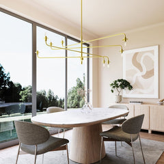 Atelier 8-Light Chandelier by SONNEMAN with Dimming Capability, Satin Black & Brass Finish