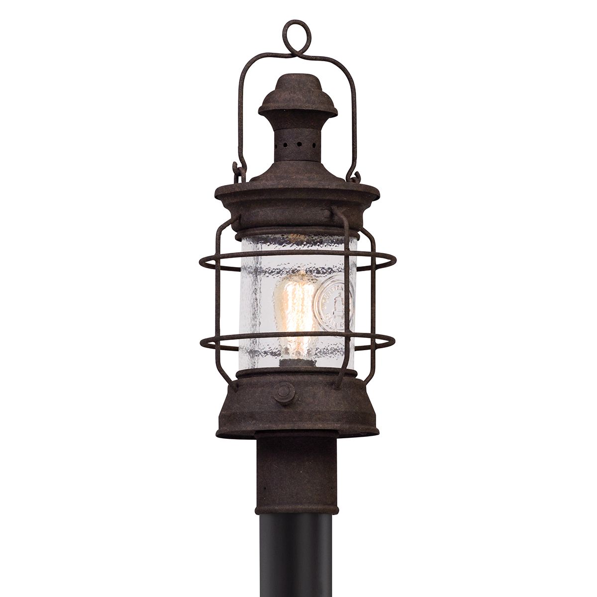 Troy Lighting Atkins Outdoor Post Light, 21" Tall, Heritage Bronze Finish, Dimmable, UL Wet Rated