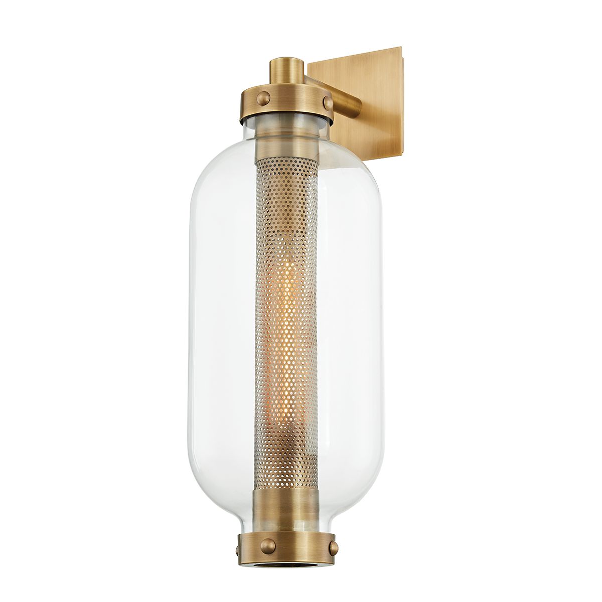 Atwater Large Wall Sconce 26" Height by Troy Lighting, Patina Brass Finish, UL Wet Rated, Dimmable