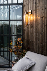 Atwater Wall Sconce 18.75" Height by Troy Lighting, Patina Brass Finish, Weather-Resistant Design