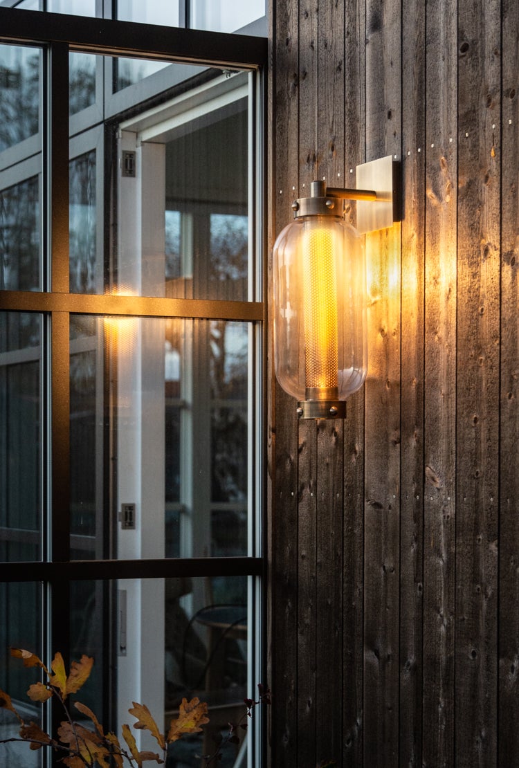 Atwater Wall Sconce 18.75" Height by Troy Lighting, Patina Brass Finish, Weather-Resistant Design