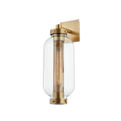 Atwater Wall Sconce 18.75" Height by Troy Lighting, Patina Brass Finish, Weather-Resistant Design