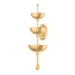 Aura Sconce by Corbett Lighting, 6-Light Wall Fixture, Gesso White & Vintage Gold Leaf Accents, Dimmable