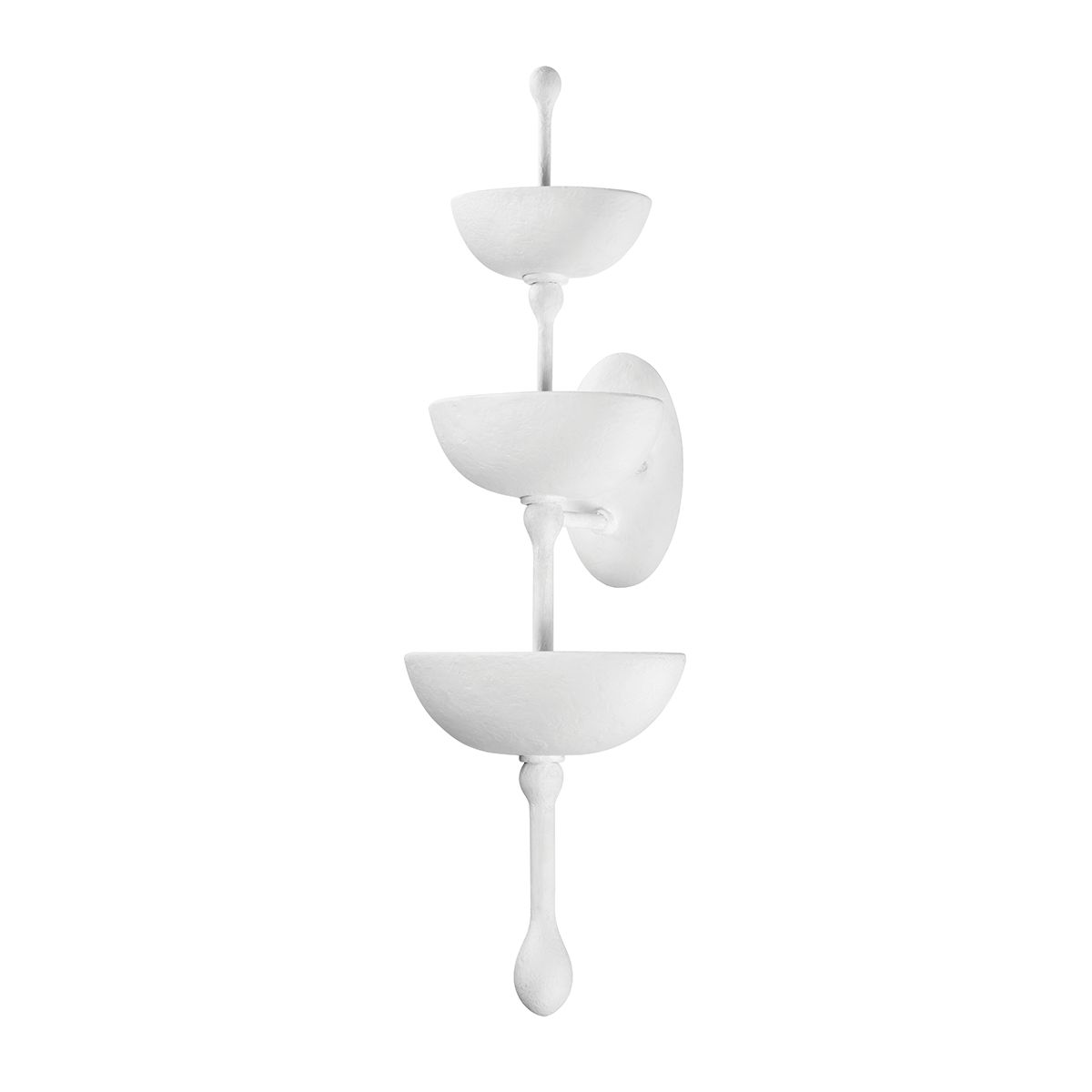 Aura Sconce by Corbett Lighting, 6-Light Wall Fixture, Gesso White & Vintage Gold Leaf Accents, Dimmable