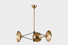 Axel Chandelier by Troy Lighting, Modern Design with Soft Black Finish & Patina Brass Accents, 36" Wide