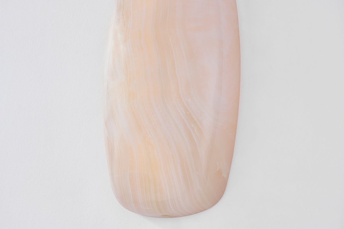 Azzurra Sconce by Corbett Lighting 381-01-VB with Unique Ice Onyx and Vintage Brass Finish, 14W LED