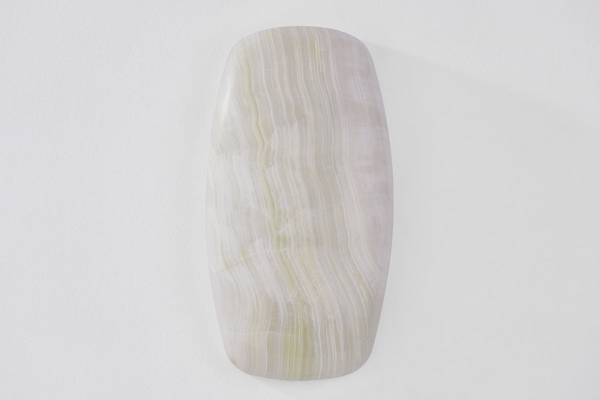 Azzurra Sconce by Corbett Lighting 381-01-VB with Unique Ice Onyx and Vintage Brass Finish, 14W LED