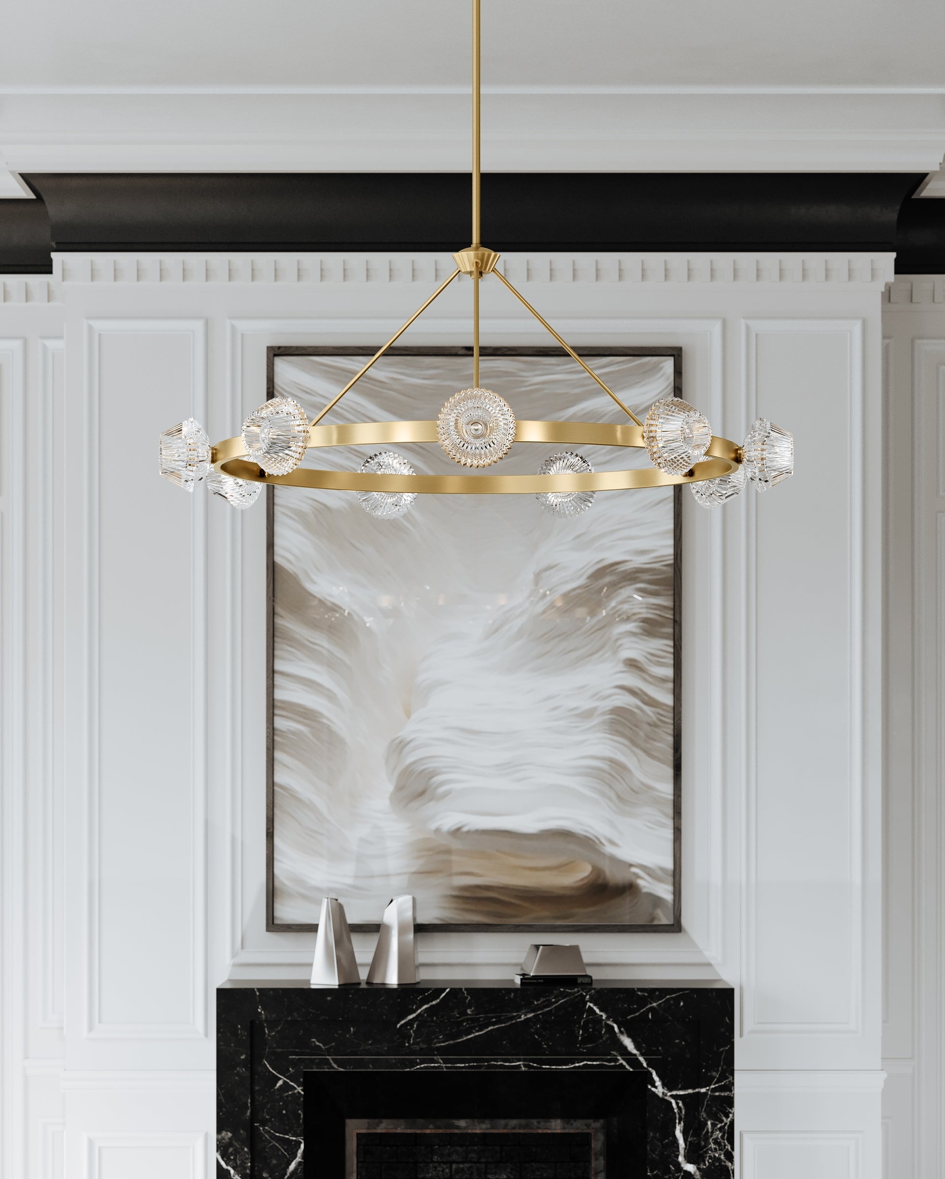 Barclay 9-Light Chandelier - 19.5"H x 50.5"W