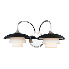 Barron Vanity Light 2-Bulb Fixture by Hudson Valley Lighting, Floral Shades, Aged Brass or Polished Nickel