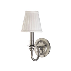 Beekman Sconce 13.5" Height Aged Brass Finish with Off-White Faux Silk Shade by Hudson Valley Lighting