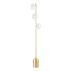 Mitzi Belle Floor Lamp 67" Aged Brass Frame With Dimmable White Shades For Modern Elegance