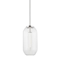 Bennett Mini Pendant Light by Hudson Valley Lighting - Ribbed Octagonal Shade, Dimmable, Adjustable Height