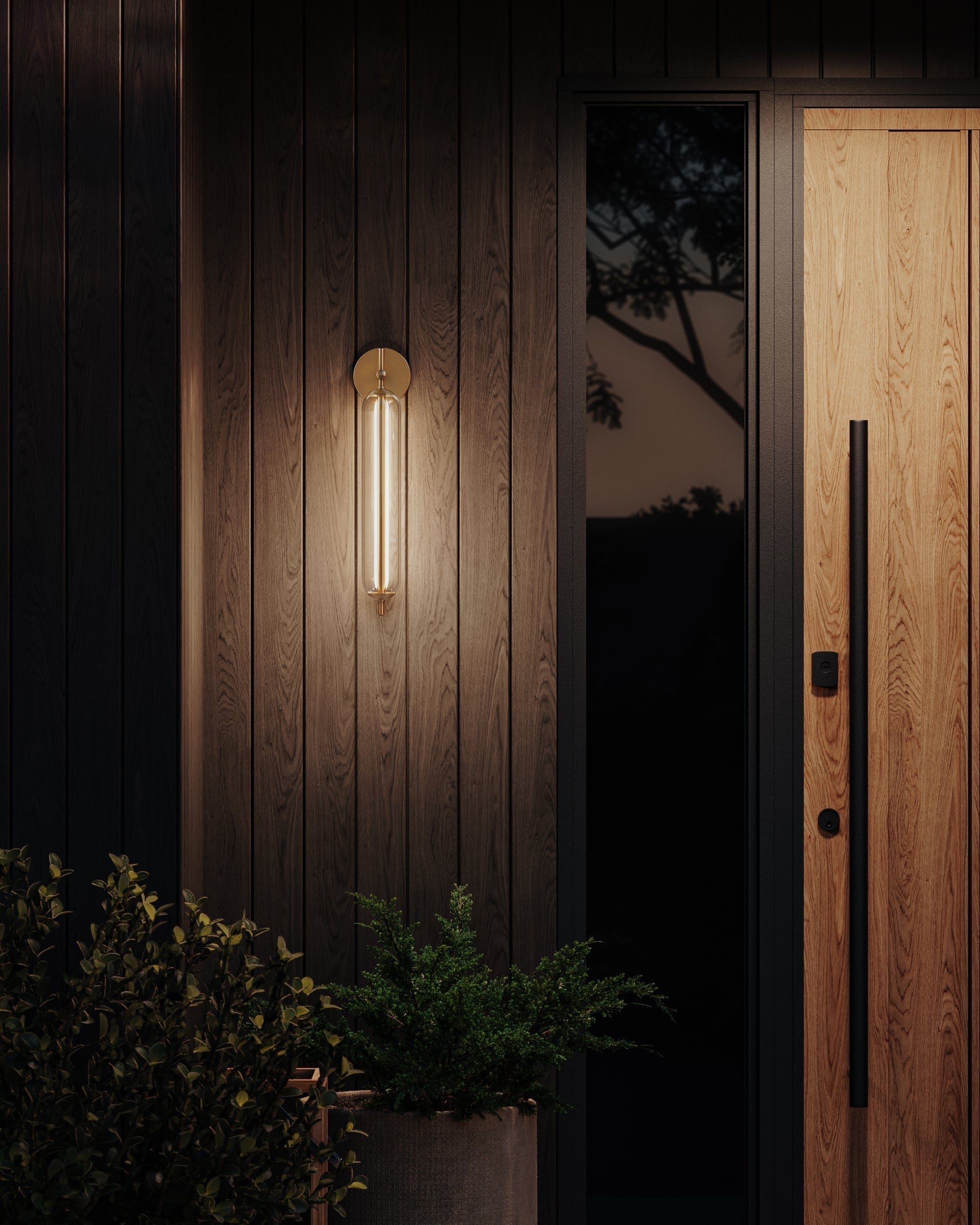 Blaze Large Outdoor Wall Sconce by Troy Lighting, Patina Brass Finish, Dimmable, ETL Wet Rated