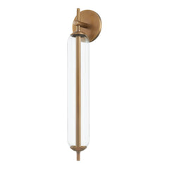 Blaze Large Outdoor Wall Sconce by Troy Lighting, Patina Brass Finish, Dimmable, ETL Wet Rated