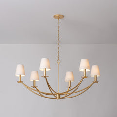 Bo Chandelier by Troy Lighting, Vintage Gold Leaf Finish, Adjustable Height & Dimmable, 6 Bulbs