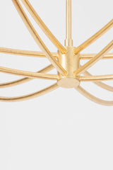 Bo Chandelier by Troy Lighting, Vintage Gold Leaf Finish, Adjustable Height & Dimmable, 6 Bulbs