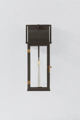 Bohen Medium Outdoor Wall Sconce 19" by Troy Lighting in French Iron with Patina Brass Accents