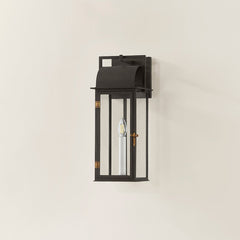 Bohen Medium Outdoor Wall Sconce 19" by Troy Lighting in French Iron with Patina Brass Accents