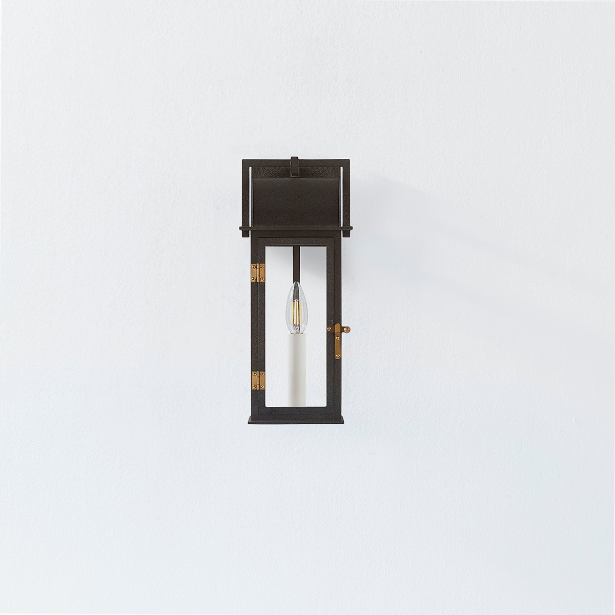 Bohen Outdoor Wall Sconce 14.75" Height by Troy Lighting, Weather-Resistant, Patina Brass Accents
