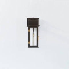 Bohen Outdoor Wall Sconce 14.75" Height by Troy Lighting, Weather-Resistant, Patina Brass Accents
