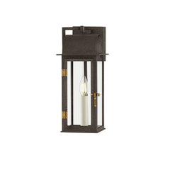 Bohen Outdoor Wall Sconce 14.75" Height by Troy Lighting, Weather-Resistant, Patina Brass Accents