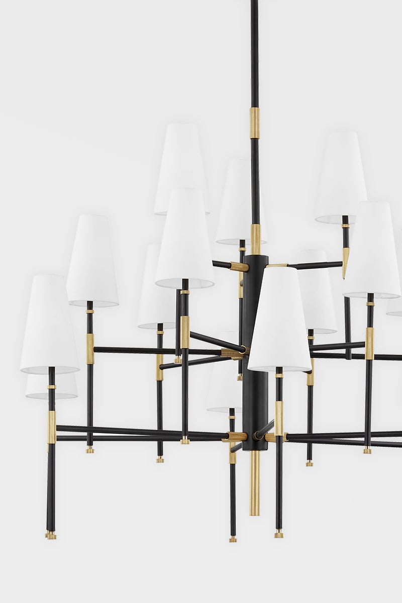 Bowery 15-Light Chandelier by Hudson Valley Lighting - Modern Design, Two Finishes, Adjustable Height