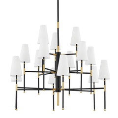 Bowery 15-Light Chandelier by Hudson Valley Lighting - Modern Design, Two Finishes, Adjustable Height