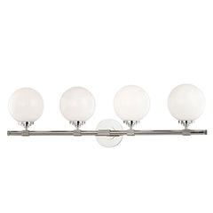 Bowery 4-Light Vanity Light by Hudson Valley Lighting, Dimmable, Aged Old Bronze or Polished Nickel