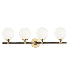 Bowery 4-Light Vanity Light by Hudson Valley Lighting, Dimmable, Aged Old Bronze or Polished Nickel