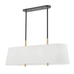 Bowery Linear Chandelier 8 Lights by Hudson Valley Lighting, Aged Old Bronze, Dimmable, 46.5" Length