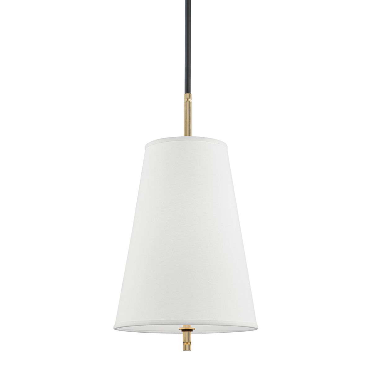 Bowery Pendant Light 3715-AOB by Hudson Valley Lighting, Aged Old Bronze, White Linen Shade, Dimmable
