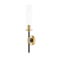 Bowery Sconce 22.5" Tall by Hudson Valley Lighting - Dimmable Glass Shade in Aged Old Bronze or Polished Nickel