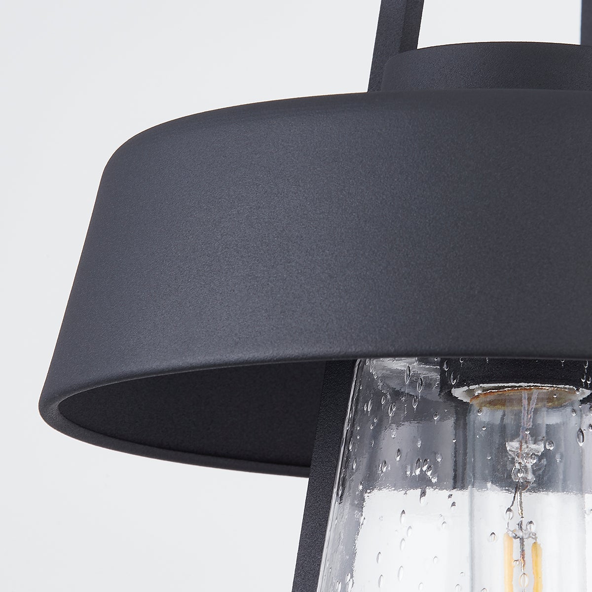 Brady 17.5" Large Wall Sconce by Troy Lighting in Textured Black with Dimmable Clear Glass Shade