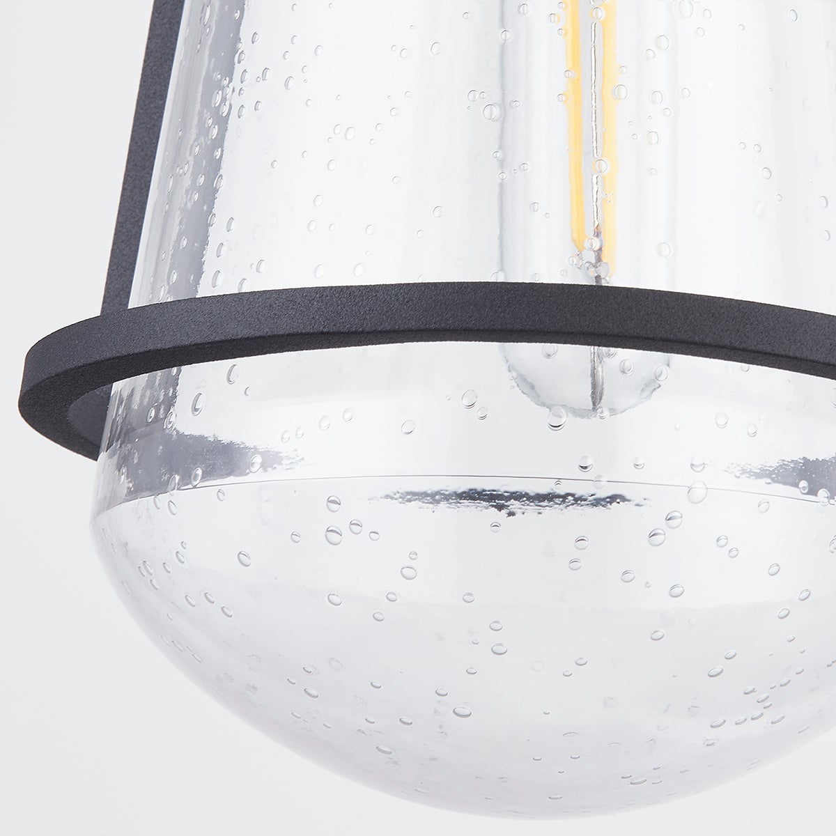 Brady 17.5" Large Wall Sconce by Troy Lighting in Textured Black with Dimmable Clear Glass Shade