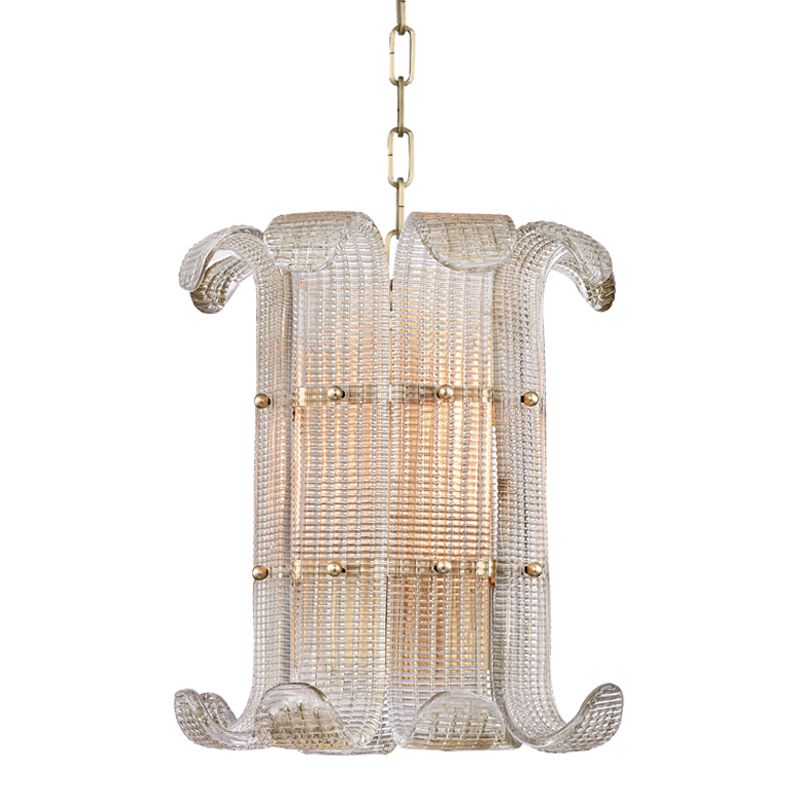 Brasher Pendant Light by Hudson Valley Lighting, Adjustable 23"-71", Dimmable, UL Damp Rated, Aged Brass Finish