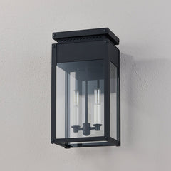 Braydan 17" Medium Outdoor Wall Sconce by Troy Lighting with Texture Black Metal Frame & Adjustable Lights