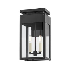 Braydan 17" Medium Outdoor Wall Sconce by Troy Lighting with Texture Black Metal Frame & Adjustable Lights