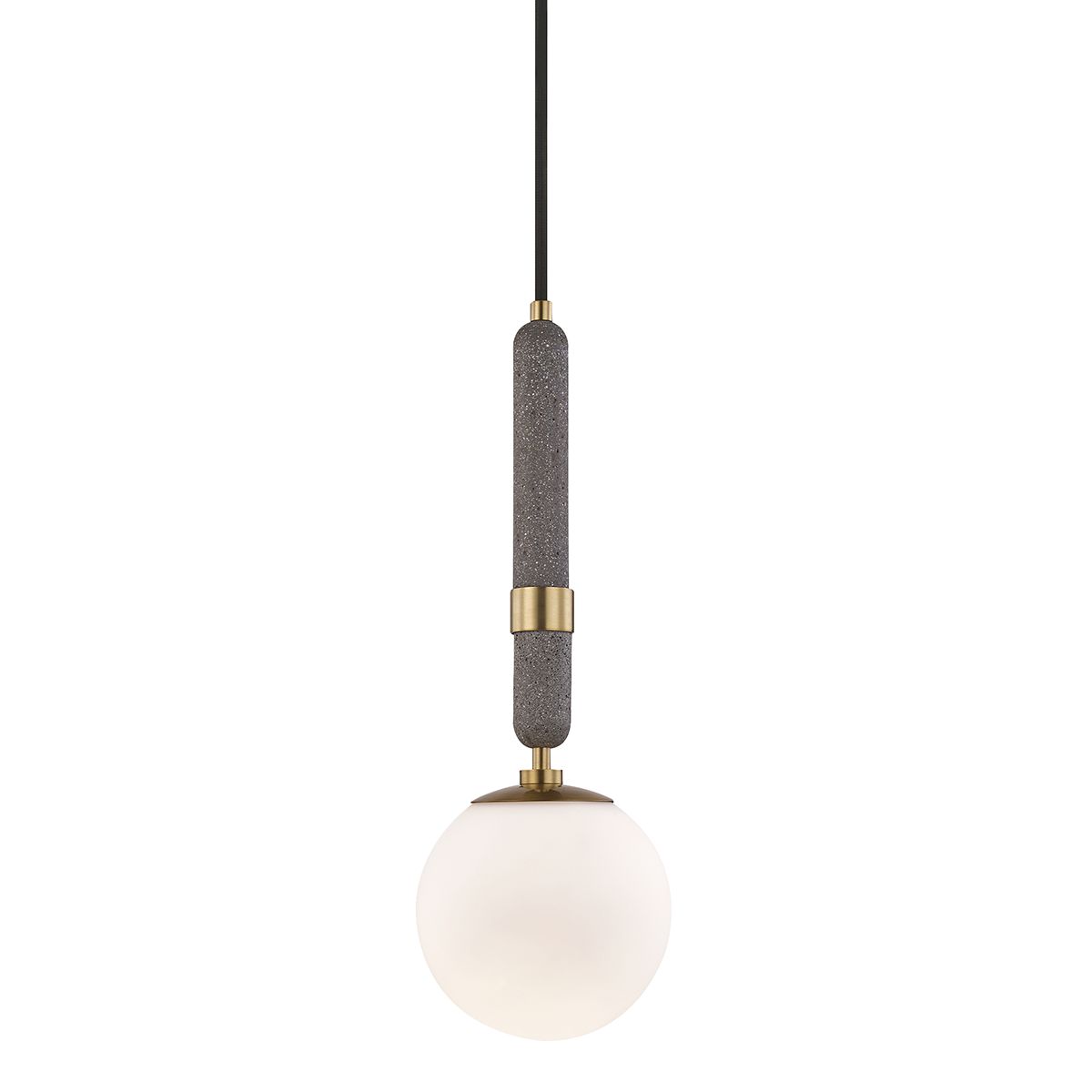 Mitzi Brielle Mini Pendant Light With Opal Etched Glass, Dimmable, Adjustable Height, UL Damp Rated